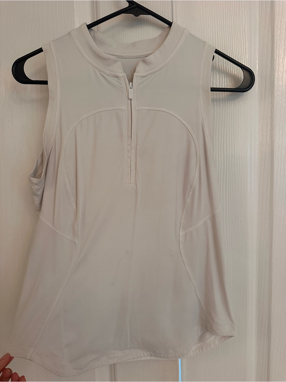 lululemon athletica White Sleeveless Zip-Front Tank
